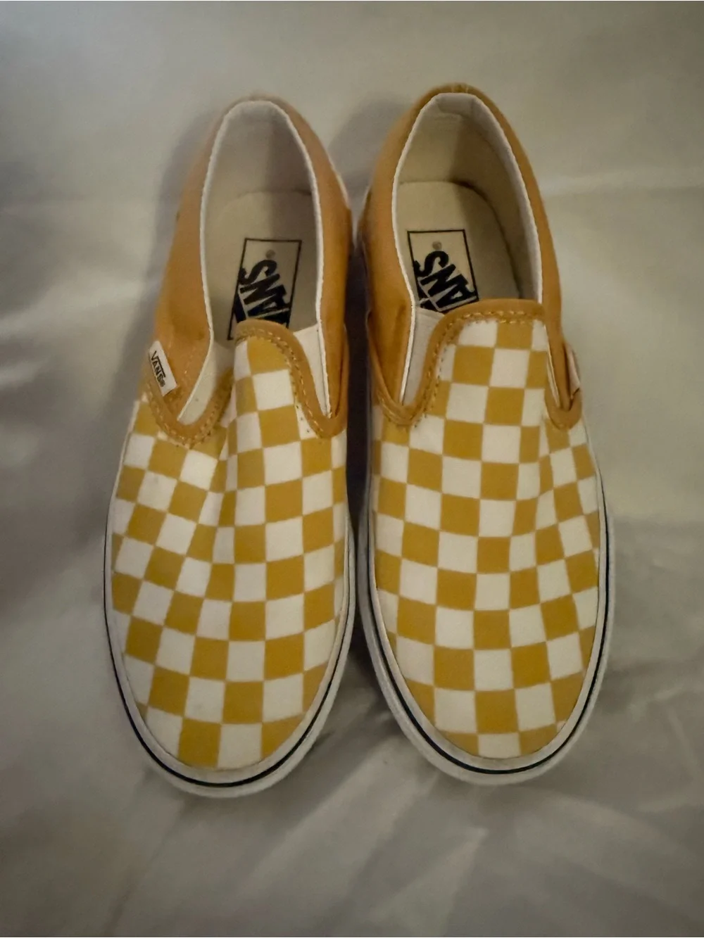 Women’s Vans Classic Checkerboard Slip-On Sneakers - Yellow & White